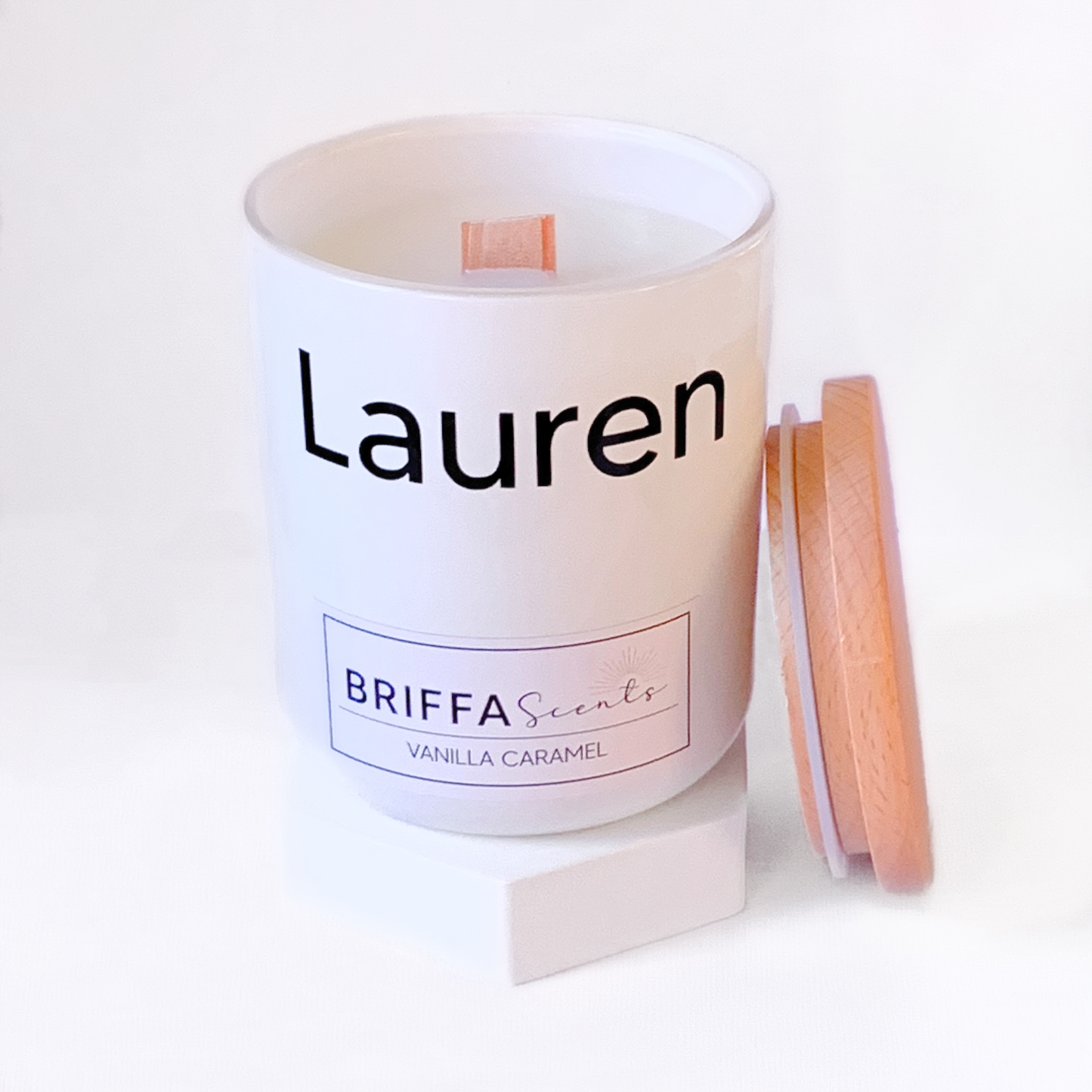 Medium White Personalised Candle