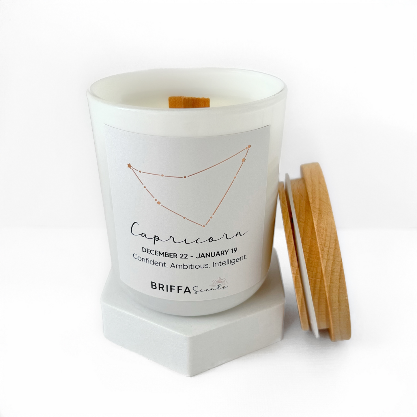 Small White Zodiac Candle