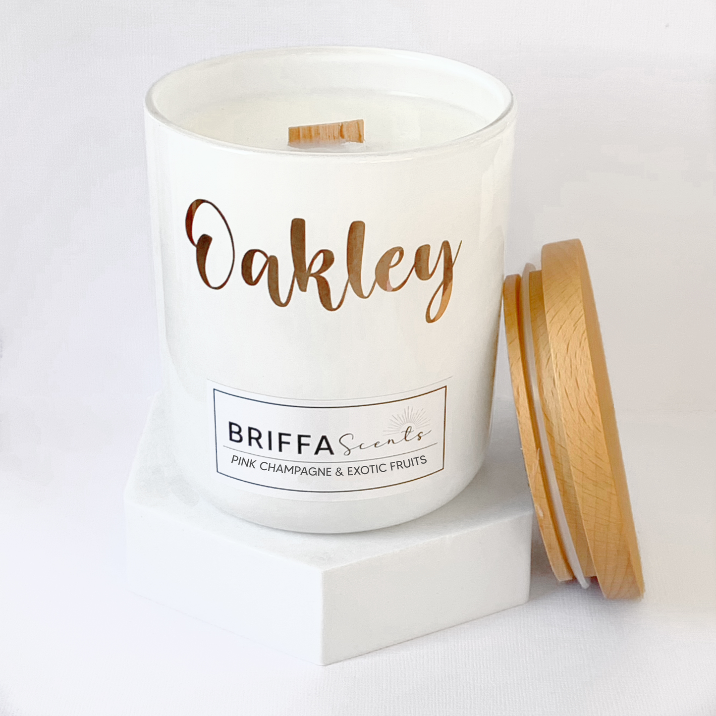 Small White Personalised Candle - Discontinuing Scents