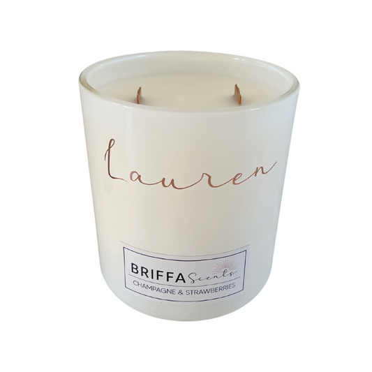 X-Large White Personalised Candle