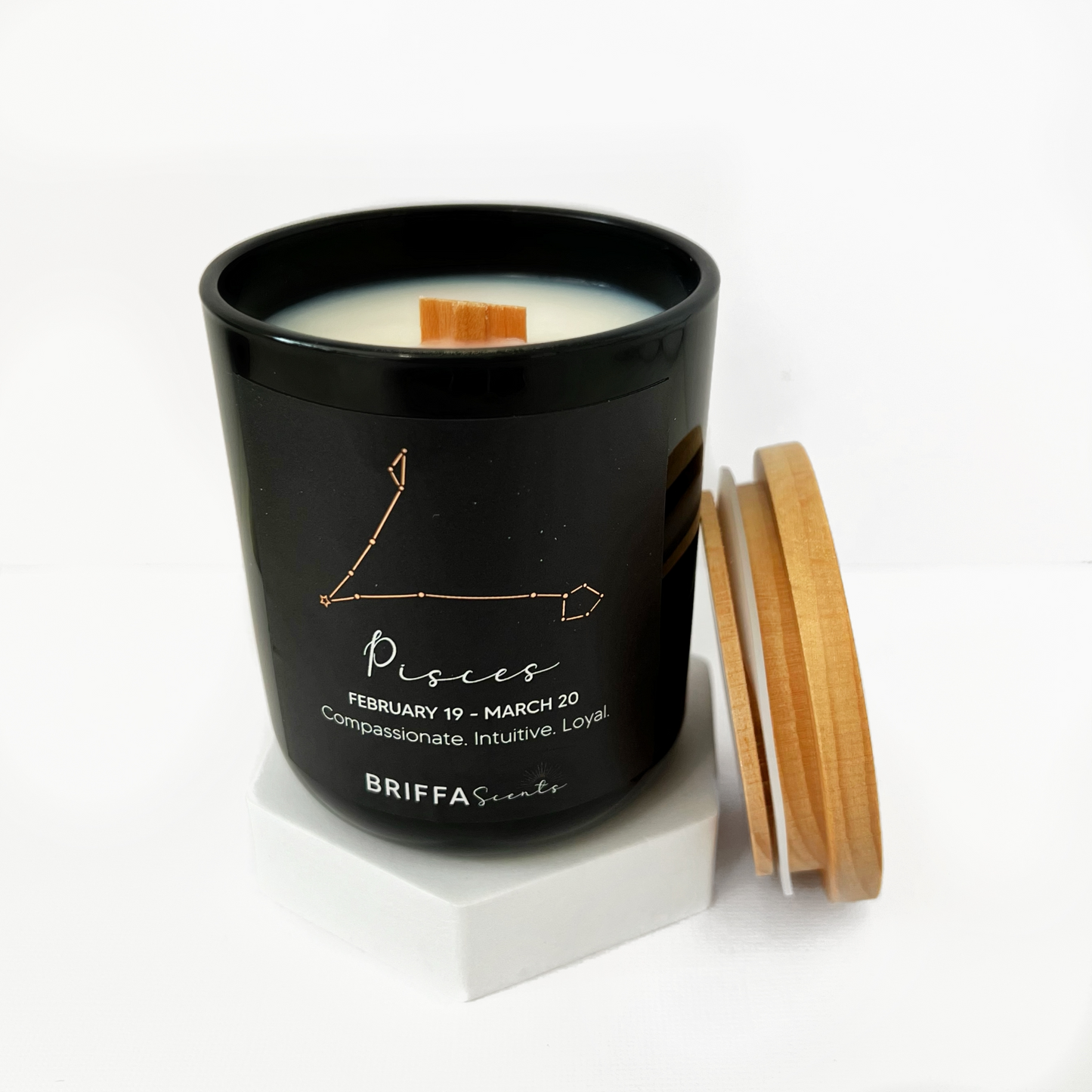 Small Black Zodiac Candle