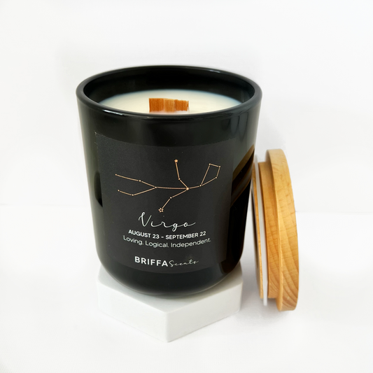 Large Black Zodiac Candle