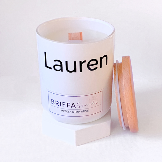 Medium White Personalised Candle - Discontinuing Scents