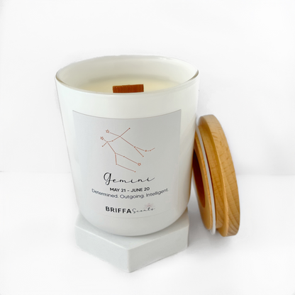 Large White Zodiac Candle