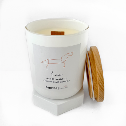 Large White Zodiac Candle