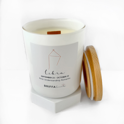 Large White Zodiac Candle