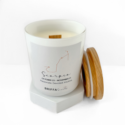 Small White Zodiac Candle