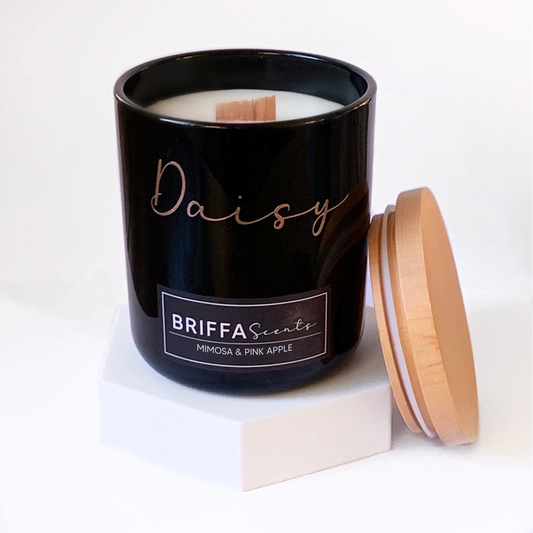 Large Black Personalised Candle - Discontinuing Scents